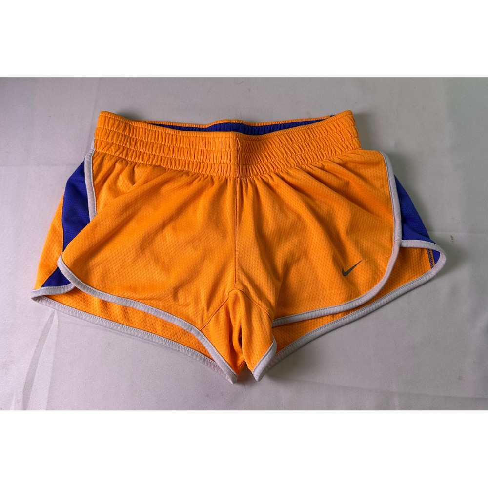 Nike Women's Small Running Shorts‎ Orange Blue White Mesh Trim Dri-FIT Athletic